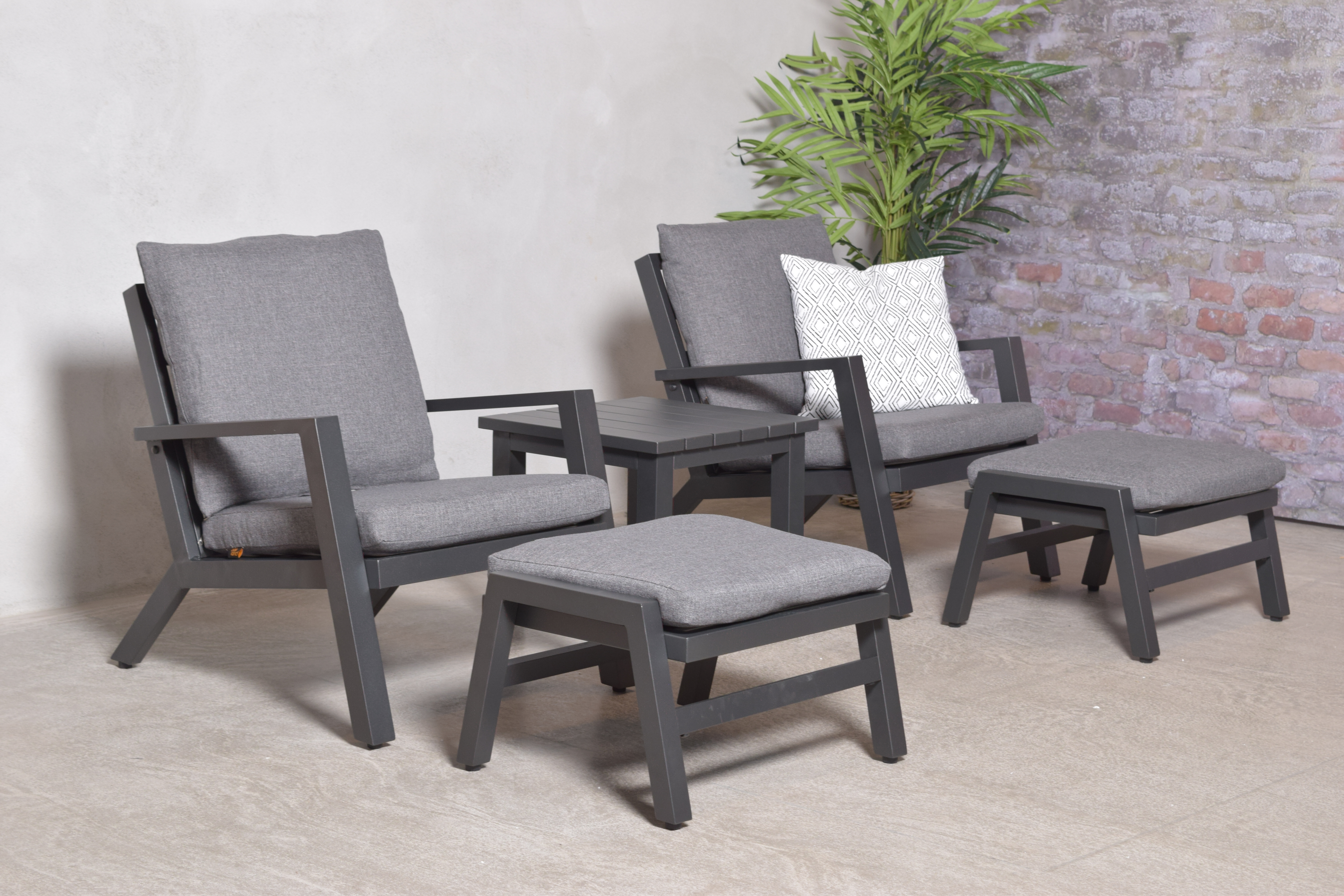 Sandy Hvilestolsett Koksgrå - Mørk Grå