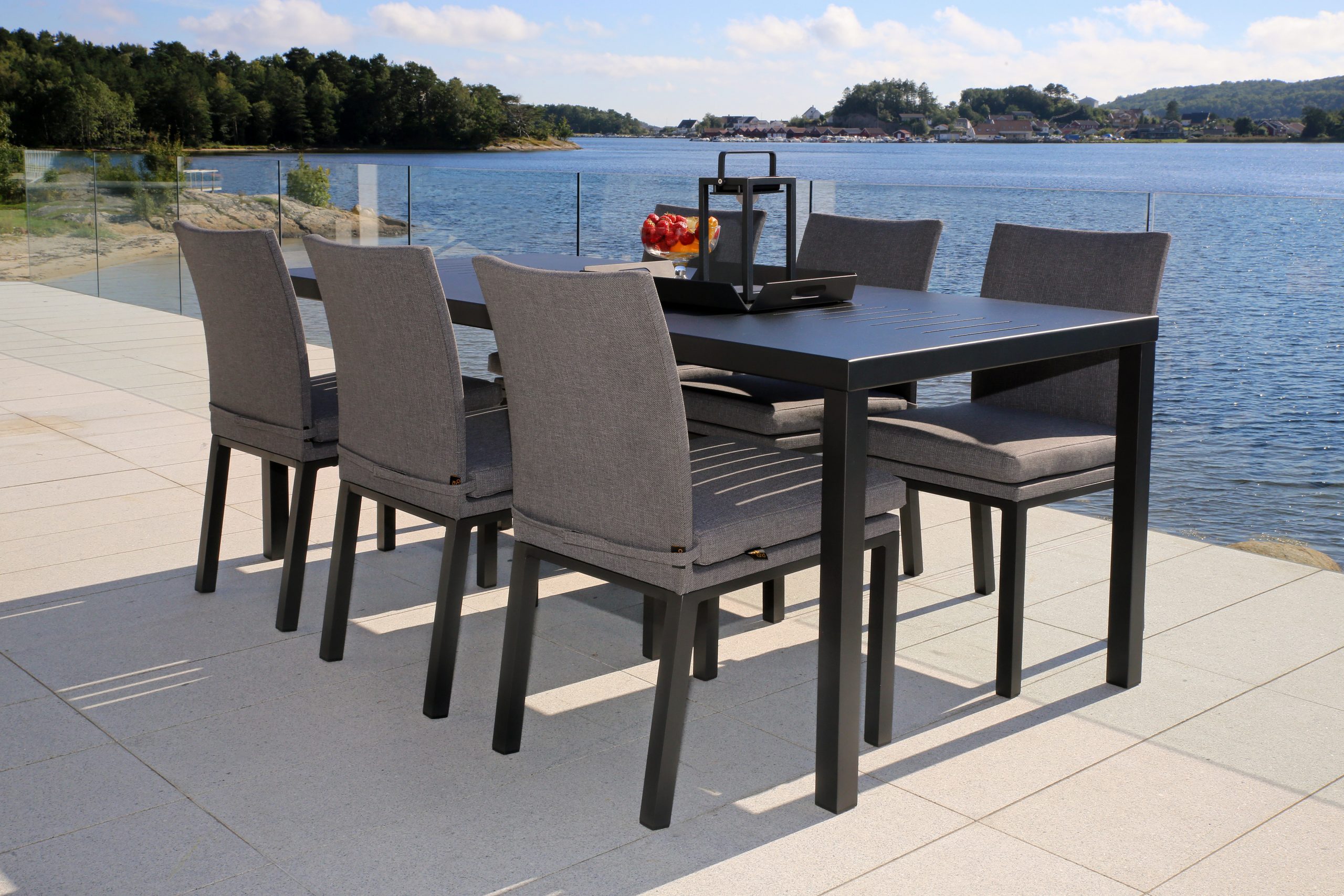 Vendela Spisegruppe 200x100 6Ibiza stoler - Varmgrå