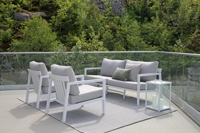 vendela sofagruppe hagemøbler i hvit aluminium