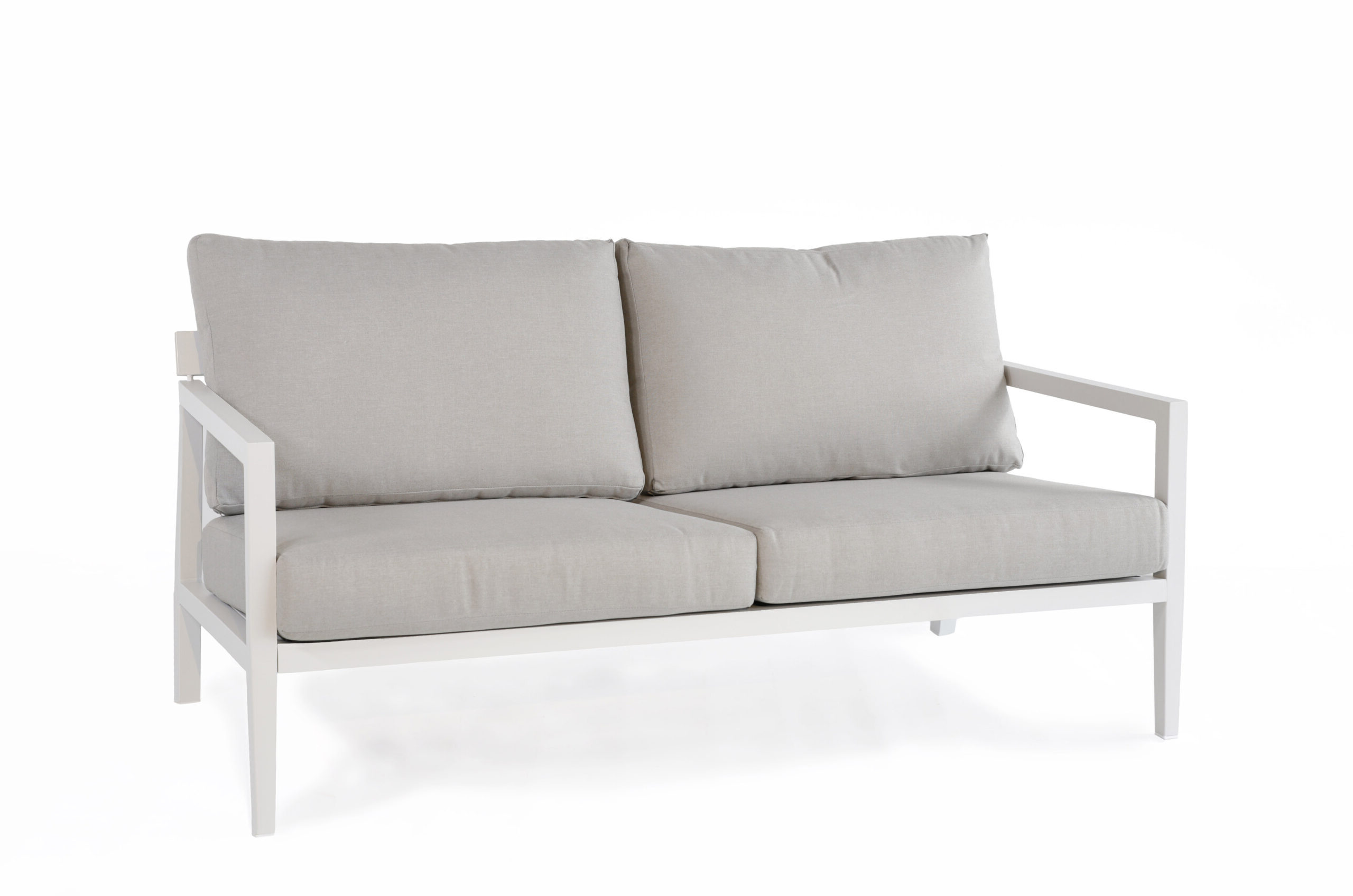 Hagesofa Vendela i hvit aluminium