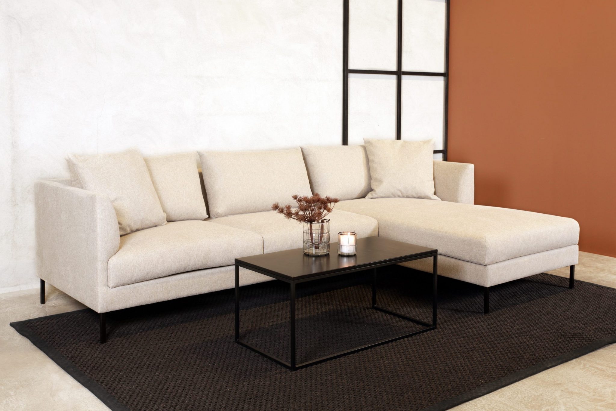 Oskar Sofa 3 Seter Sjeselong Høyre Natur Oakland Møbler