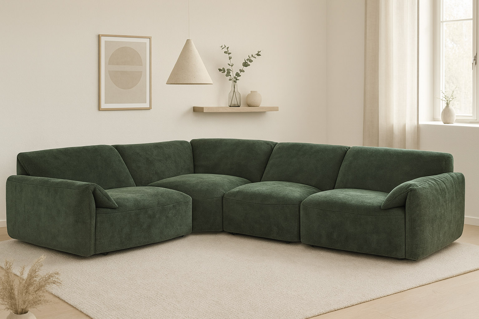 Sydney Vendbar Hjørnesofa 240x318 Grønn