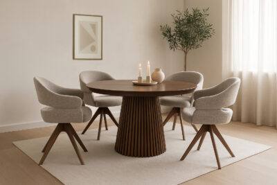 Olivia spisegruppe D120-Vera spisestoler-beige-røkt-