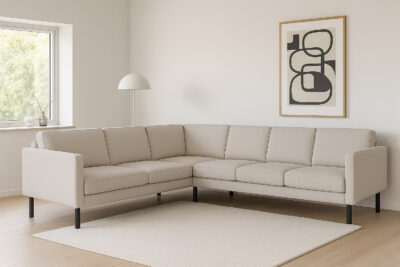 Sigrid hjørnesofa 2+3 beige -sort-
