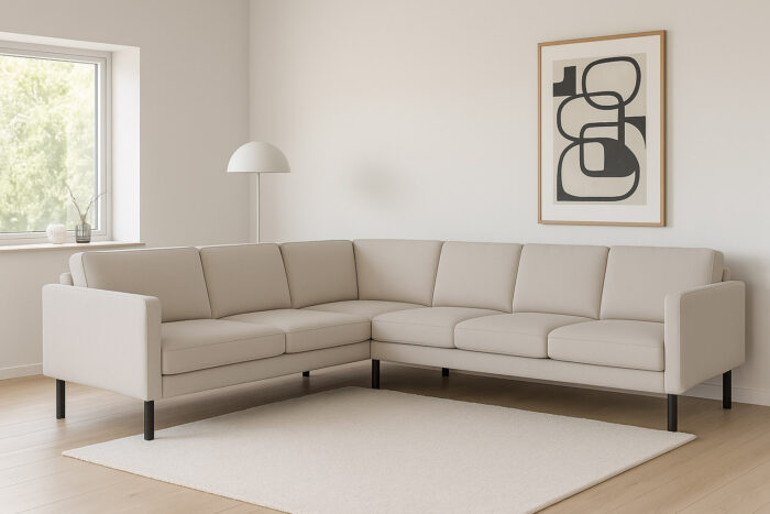 Sigrid hjørnesofa 2+3 beige -sort-