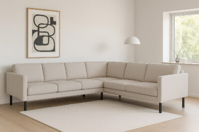 Sigrid hjørnesofa beige -sort-